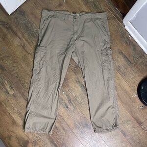 Wrangler authentics Tan Cargo Pants Straight Leg Lightweight 48X30
